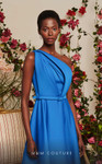 MNM Couture N0483 Crepe One Shoulder Sleeveless A-Line Dress