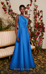 MNM Couture N0483 Crepe One Shoulder Sleeveless A-Line Dress