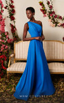 MNM Couture N0483 Crepe One Shoulder Sleeveless A-Line Dress