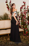 MNM Couture N0488 Crepe Off the Shoulder Square Neck Dress