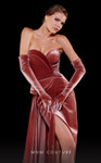 MNM Couture N0515 Velvet Strapless Sweetheart Neck Dress