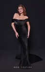 MNM Couture N0519 Velvet Square Neck Off Shoulder Long Dress