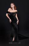 MNM Couture N0519 Velvet Square Neck Off Shoulder Long Dress