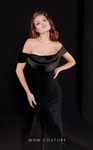 MNM Couture N0519 Velvet Square Neck Off Shoulder Long Dress
