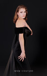 MNM Couture N0519 Velvet Square Neck Off Shoulder Long Dress