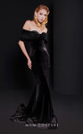 MNM Couture N0523 Velvet Sweetheart Neck Off Shoulder Dress