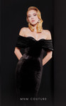 MNM Couture N0523 Velvet Sweetheart Neck Off Shoulder Dress