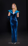 MNM Couture N0524 Velvet Stand Collar Neck Sleeveless Dress