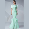 MNM Couture G0620 Off the Shoulder Boat Neck Fitted Dress