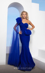 MNM Couture G1211 Crepe One Shoulder One Sleeve Fitted Dress