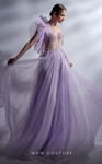 MNM Couture G1284 Tulle Sleeveless Illusion Neck Long Dress