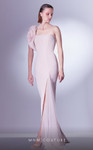 MNM Couture G1345 One Shoulder Sleeveless Crepe Long Dress