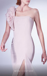 MNM Couture G1345 One Shoulder Sleeveless Crepe Long Dress