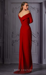 MNM Couture K3849 Crepe V-Neck Long Sleeves Fitted Dress