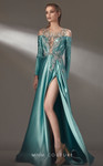 MNM Couture K3886 Beaded Embroidery Illusion Neck Long Dress