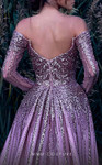 MNM Couture K3913 Chiffon Sequin Plunging Neck Long Dress