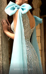 MNM Couture K3923 Embroidery Beaded Plunging Neck Long Dress