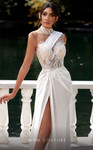 MNM Couture K3938 Beaded Crepe High Neck Sleeveless Dress