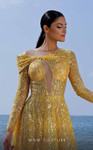 MNM Couture K4004 Beaded Long Sleeves Crew Neck Long Dress