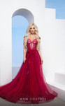MNM Couture M0083 Sequin Tulle Illusion Neck Long Ball Gown