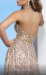 MNM Couture M0086 Beaded Sleeveless Halter Neck Long Dress
