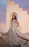 MNM Couture M0087 Metallic Beaded Sleeveless High Neck Dress