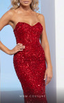 MNM Couture M1002 Sequin Sweetheart Neck Beaded Fitted Dress