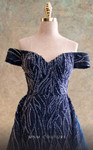 MNM Couture V6615 Off Shoulder Sweetheart Neck Beaded Dress