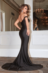 Portia and Scarlett PS22568 Lycra V-Neck Off Shoulder Gown
