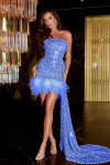 Portia and Scarlett PS23001 Strapless Feather Mini Dress