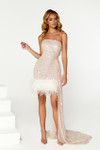 Portia and Scarlett PS23001 Strapless Feather Mini Dress