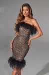 Portia and Scarlett PS23004 Strapless Feathered Midi Dress
