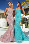 Portia and Scarlett PS23061 Sequin Sweetheart Neck Long Gown