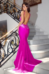Portia and Scarlett PS23499 Lycra Straps Sleeves Long Gown