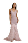 Portia and Scarlett PS6826 Mesh V-Neck Sleeveless Long Gown