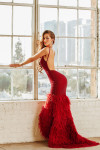 Portia and Scarlett PS6826 Mesh V-Neck Sleeveless Long Gown