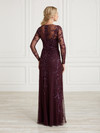 House of Wu 17033 Beaded Stretch Mesh Long Sleeve Long Dress