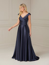 House of Wu 17117 Stretch Crepe Cap Sleeve V-neck Long Dress