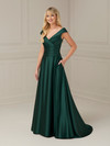 House of Wu 17117 Stretch Crepe Cap Sleeve V-neck Long Dress