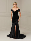 House of Wu 17118 Velvet Organza Tulle Off Shoulder Dress