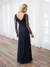 House of Wu 40399 Beaded Mesh Bateau Neck Long Sleeve Dress