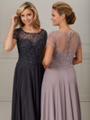 House of Wu 17053 Beaded Illusion Neck Short Sleeve Dress