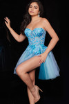 Jovani 26094 off shoulder Sweetheart Neck Short Dress