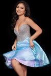 Jovani 24547 Off Shoulder Illusion Neck Fitted Short Dress