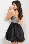 Jovani 23561 Illusion Neck Strap Sleeve Fitted Short Dress
