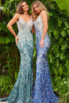 Jovani 06450 Sleeveless Wide V-Neck Fitted Short Dress