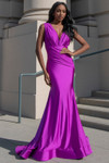 Amelia Couture 370-1 Lycra V-neck Sleeveless Long Dress