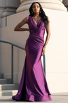Amelia Couture 370-1 Lycra V-neck Sleeveless Long Dress