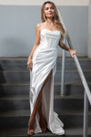 Amelia Couture 20115 Stretching Satin Sleeveless Long Dress