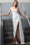 Amelia Couture 20115 Stretching Satin Sleeveless Long Dress